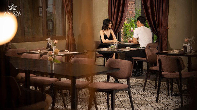 không gian nhà hàng tại an spa sang trọng