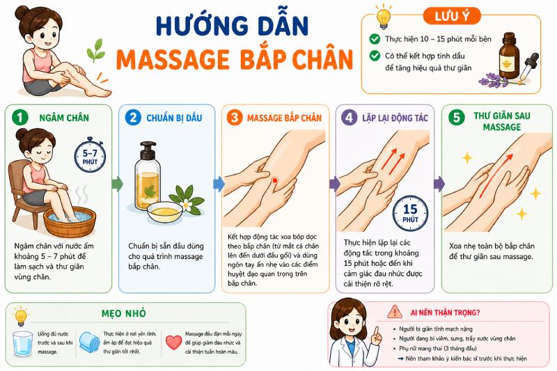 các động tác massage bắp chân