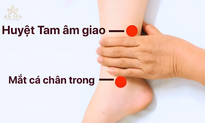 ấn huyệt tam âm giao hỗ trợ vấn đề kinh nguyệt