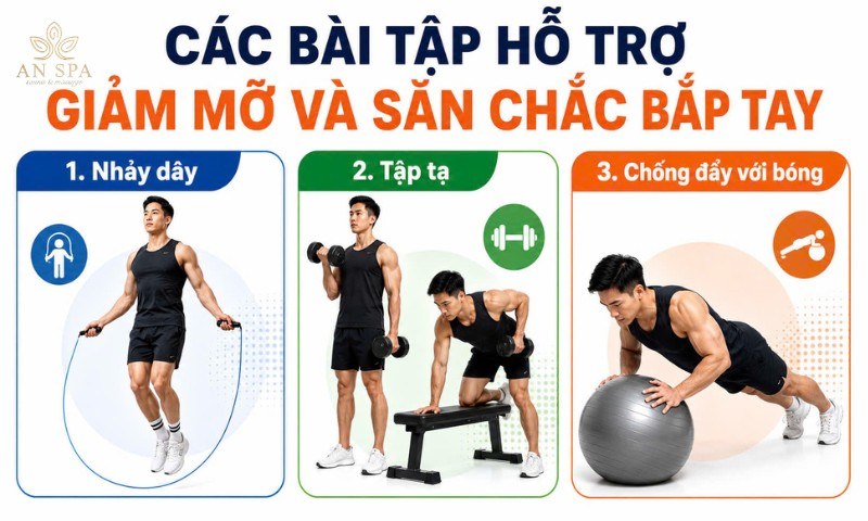 bài tập hỗ trợ giảm mỡ và săn chắc bắp tay