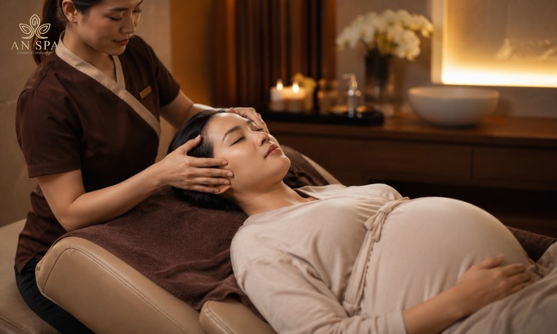 massage vùng thái dương cho mẹ bầu