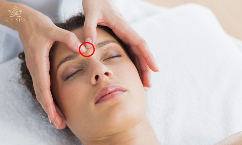 minh họa vị trí huyệt ấn đường