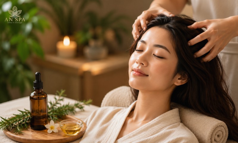 tinh dầu dưỡng tóc trong massage da đầu
