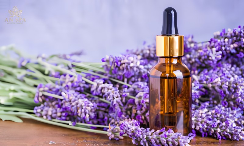 massage mặt với tinh dầu oải hương