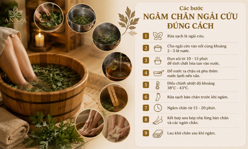 các bước ngâm chân ngải cứu đúng cách