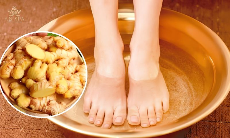 gừng là nguyên liệu ngâm chân quen thuộc
