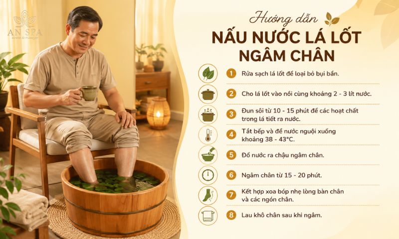 hướng dẫn nấu nước lá lốt ngâm chân