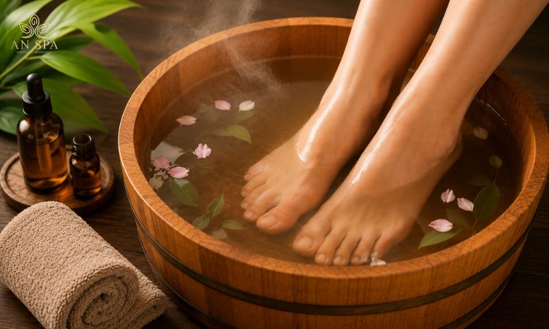 ngâm chân với tinh dầu thiên nhiên