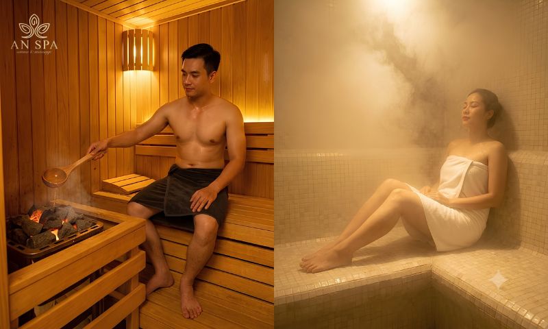 so sánh cơ chế xông hơi ướt và khô