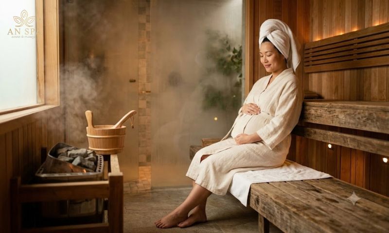 bà bầu xông hơi tại spa có an toàn hơn không
