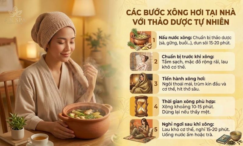 các bước xông hơi tại nhà với thảo dược tự nhiên