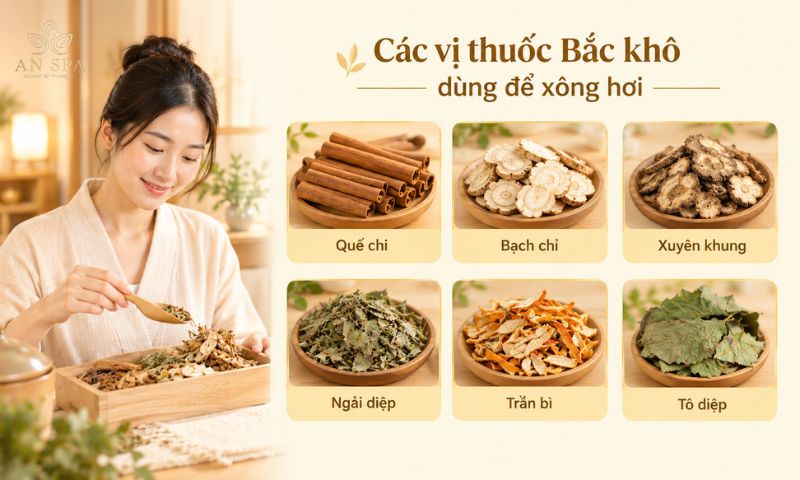 các vị thuốc bắc khô dùng để xông hơi