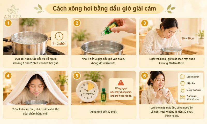 cách xông hơi bằng dầu gió giải cảm