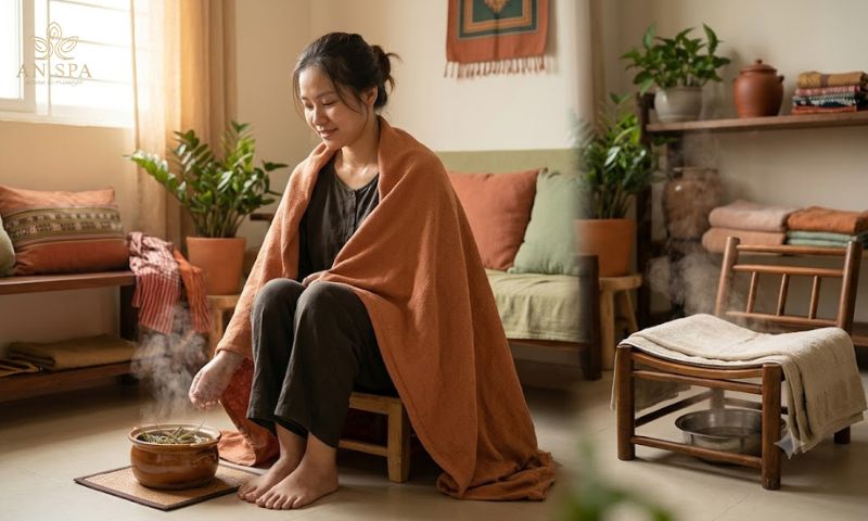 hướng dẫn xông hơi sau khi sinh