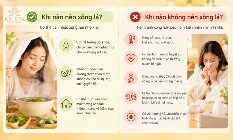 khi nào nên xông lá và không nên xông