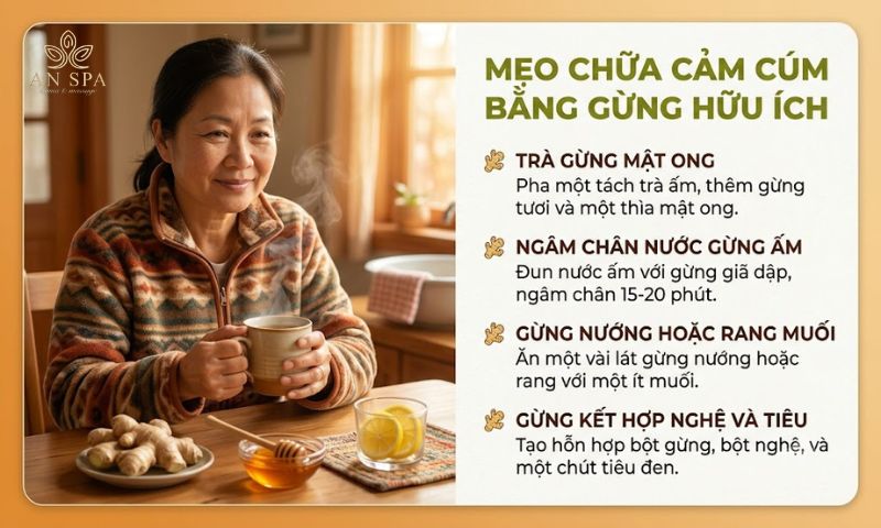 mẹo chữa cảm cúm bằng gừng hữu ích