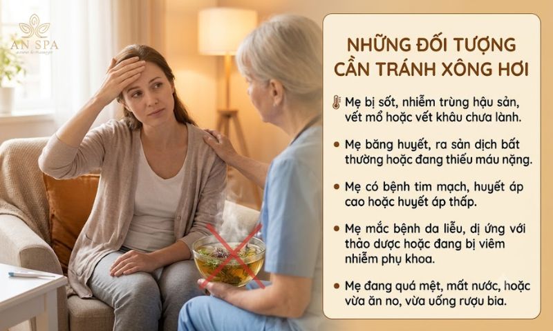 những đối tượng cần tránh xông hơi