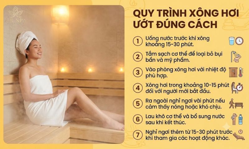 quy trình xông hơi ướt đúng cách
