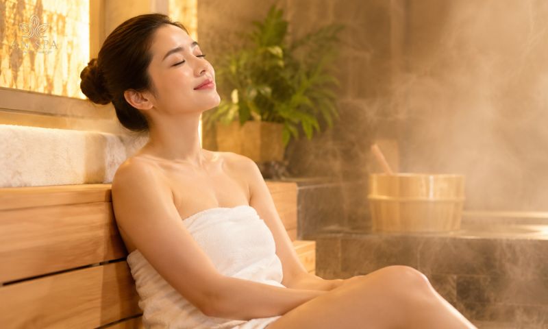 thư giãn trong không gian spa hơi nước ấm