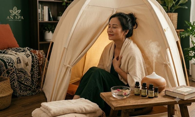 xông toàn thân bằng tinh dầu phù hợp khi bạn thấy ớn lạnh