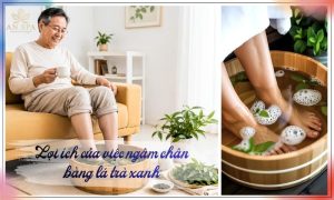 ngâm chân bằng lá trà xanh